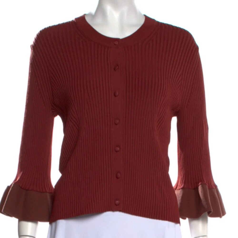 Altuzarra Bell Sleeve Burgundy Cardigan (Worn 2-3 times)